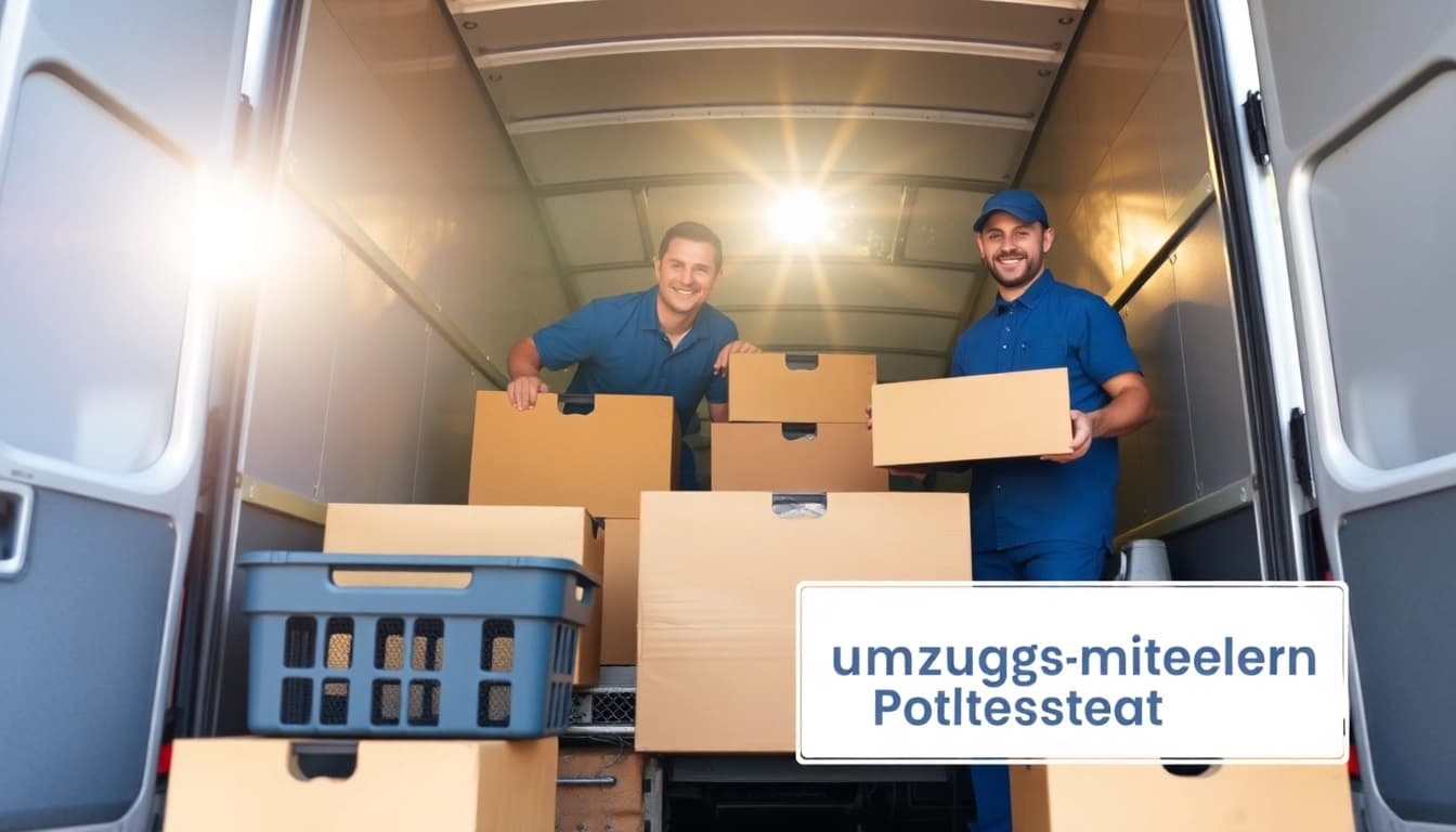 Erfahrene Mitarbeiter eines Umzugsunternehmens Potsdam beladen Möbel in ein Fahrzeug.