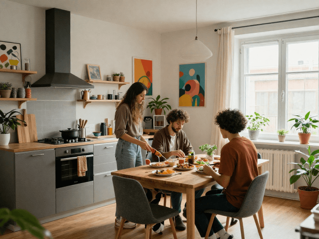 Monteurzimmer mieten Hannover: Bequeme, möblierte Wohnung mit modernen Annehmlichkeiten für Gruppen.