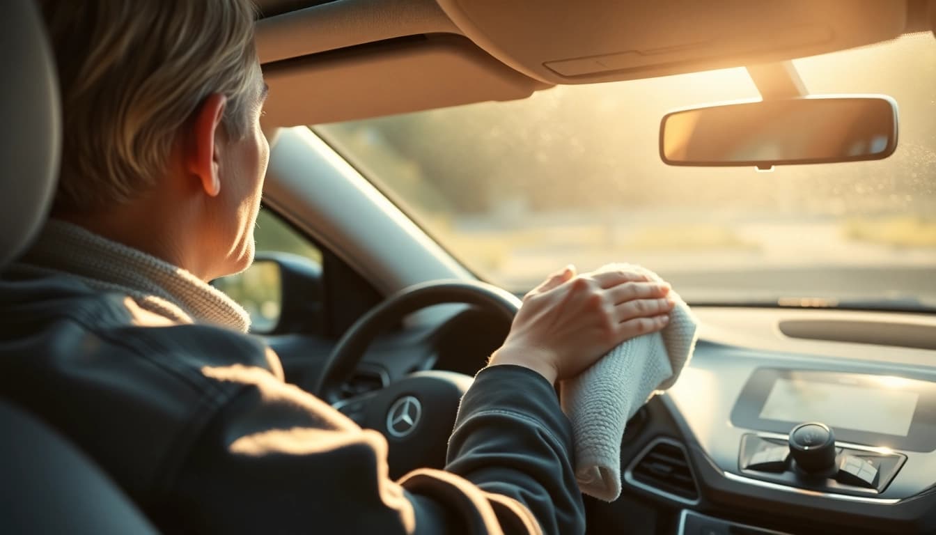 Autopflege für Neuwagen: Glänzendes Auto wird mit Premium Autopflege Produkten gereinigt.