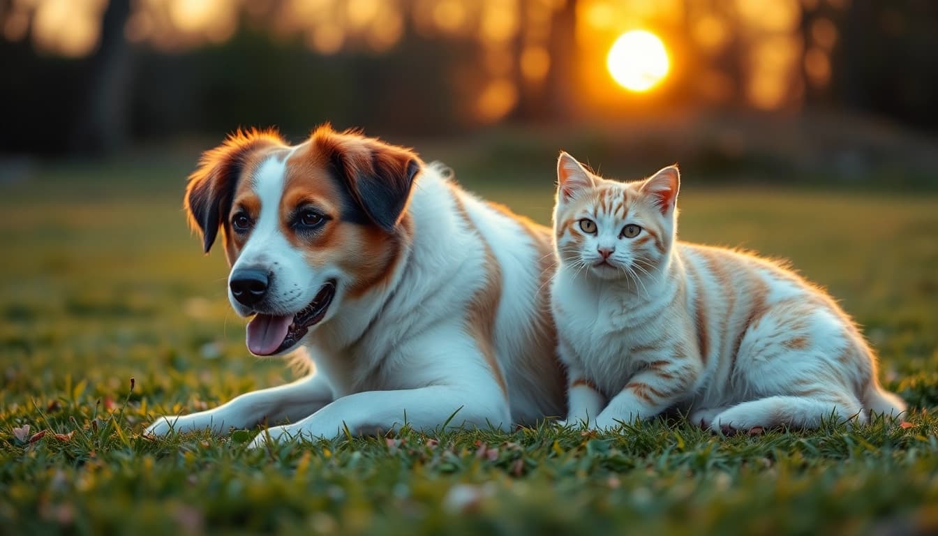 CBD für Tiere sorgt für Entspannung und Wohlbefinden bei Hund und Katze im Freien.