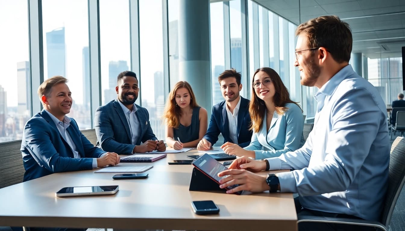 Headhunter IT in action at a modern office discussing recruitment strategies.