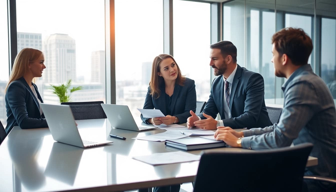 Headhunter Ingenieure in a professional negotiation setting with an engineer, demonstrating collaboration.