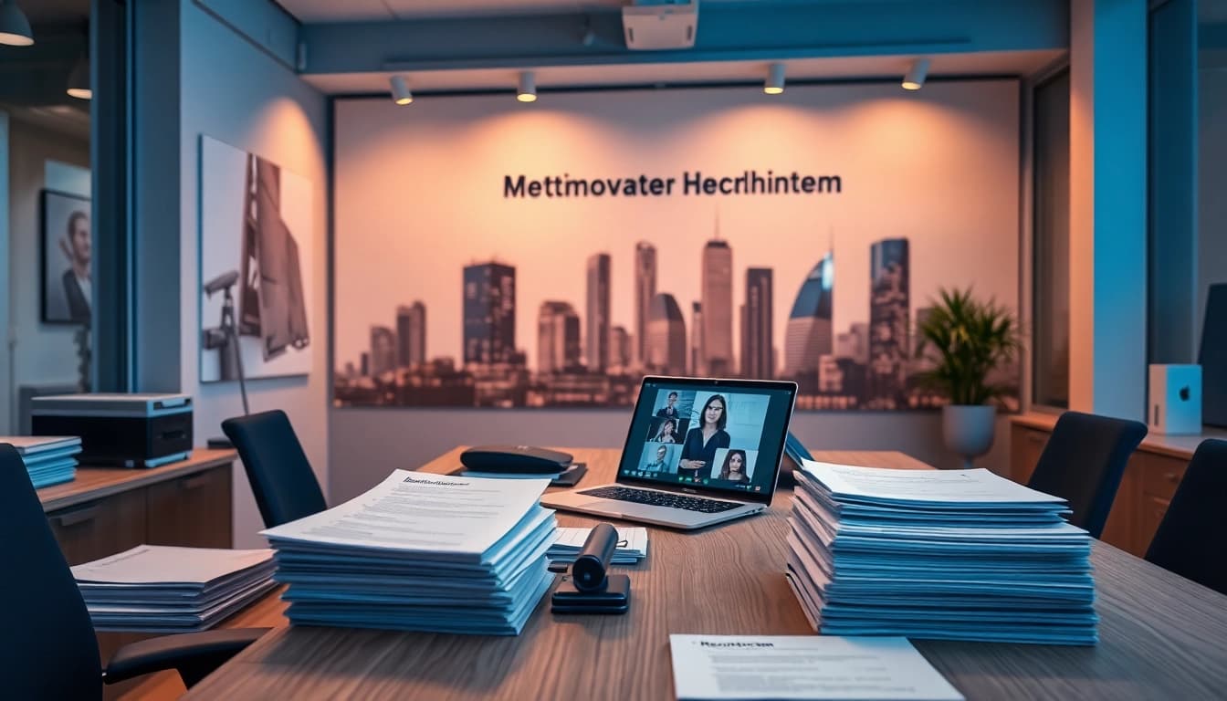 Headhunter Mühlheim zeigt ein modernes Büro mit einem professionellen Headhunter bei der Arbeit.