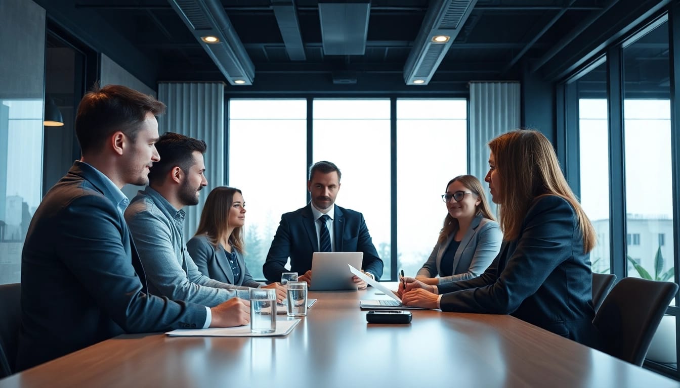 Team von Unternehmensberatern bei der strategischen Planung in einem modernen Büro