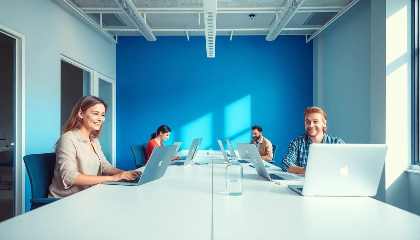 SEO.my bietet innovative SEO-Dienstleistungen in einem hellen, modernen Büro