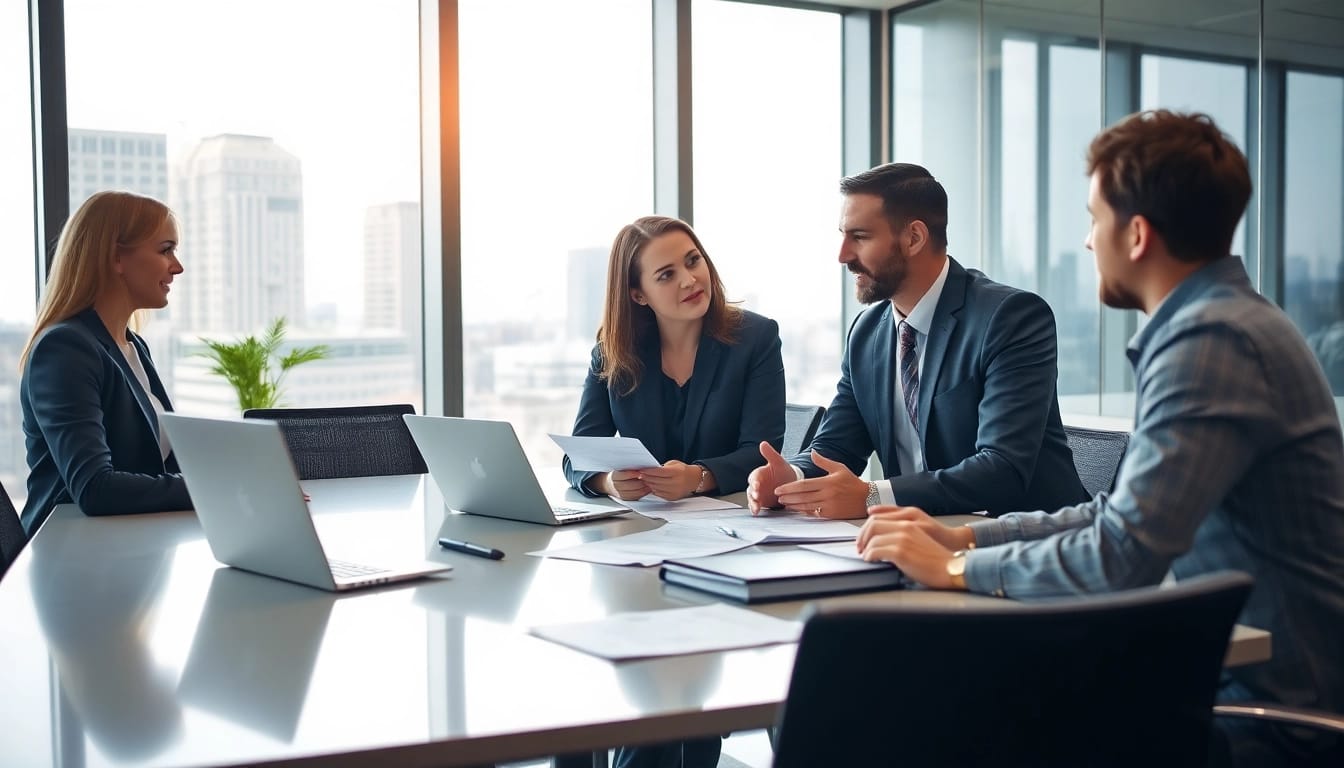 Headhunter Ingenieure in a professional negotiation setting with an engineer, demonstrating collaboration.