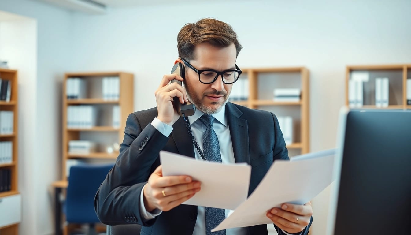 Headhunter Krefeld berät einen Klienten in einem modernen Büro-Setting.
