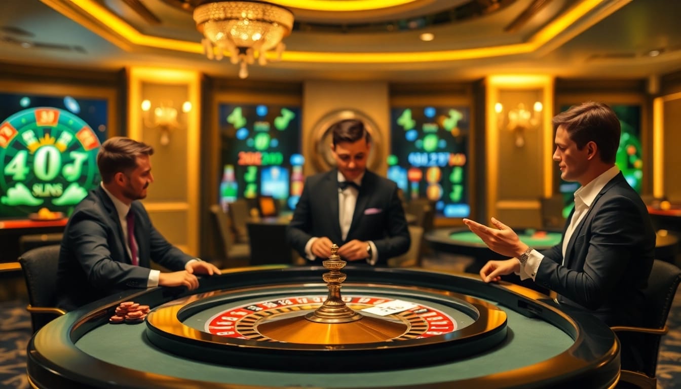 Erleben Sie die Aufregung eines Online-Casinos in der Schweiz mit modernen Spielen und eleganten Tischen.