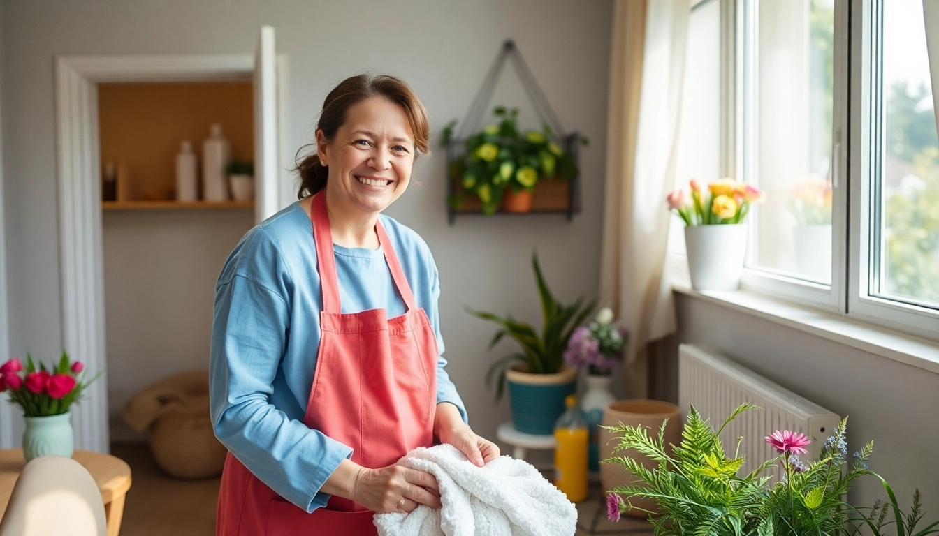 Hauswirtschaftskraft in Hameln, die den Wohnraum gründlich reinigt und für Ordnung sorgt.