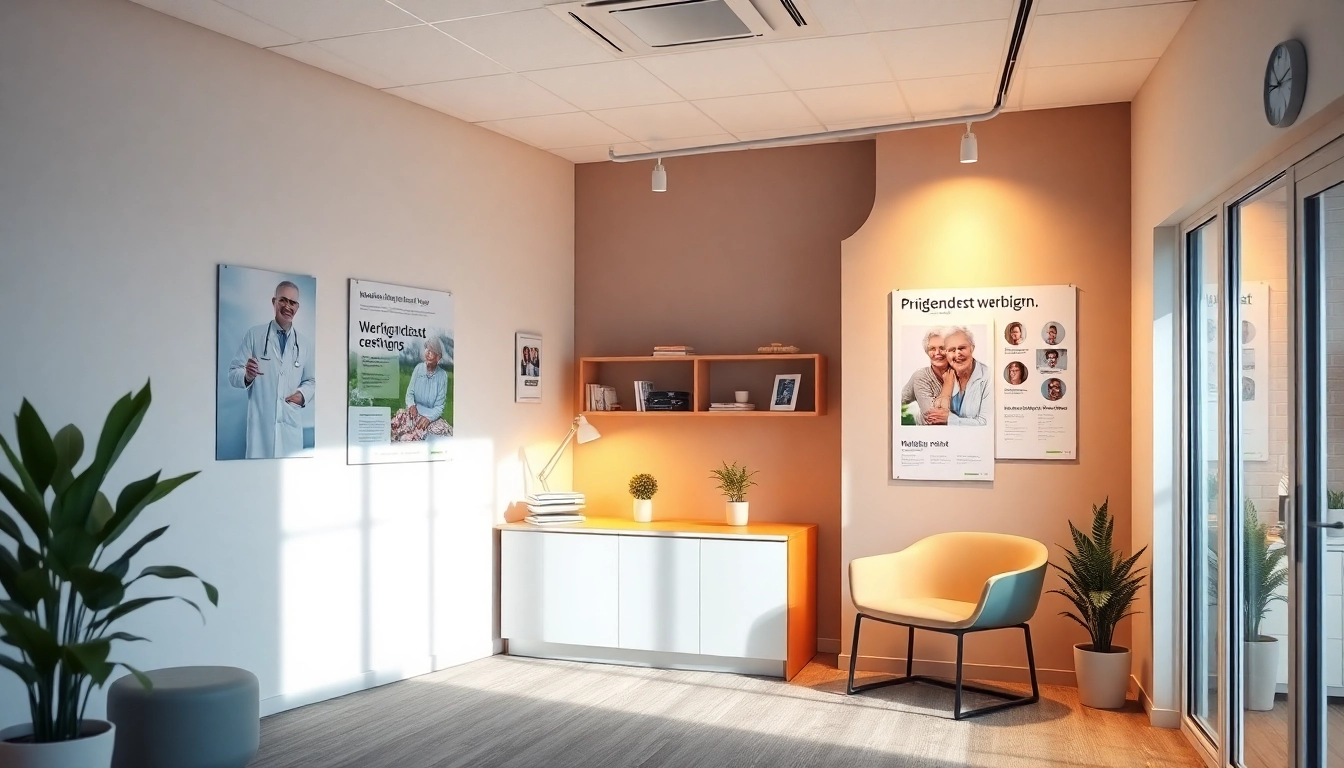 Enhance your pflegedienst werbung strategies with professional marketing materials in a cozy office setting.