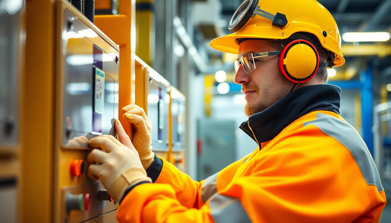 Technician conducting DGUV V3 Prüfung on electrical equipment, ensuring safety compliance and functionality.