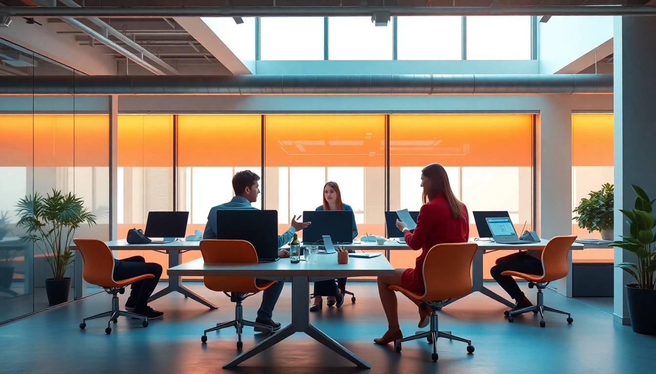 Online Marketing Agentur in meiner Nähe berät über digitale Strategien in einem modernen Büro.