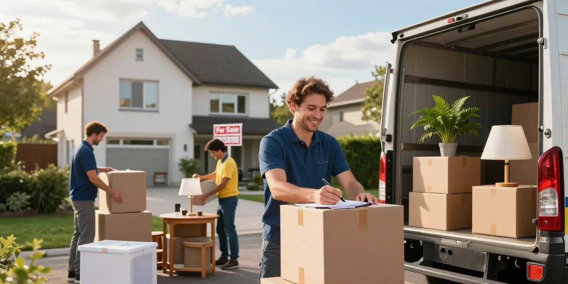 Umzugsunternehmen Bruchsal packt sorgfältig Möbel und Kartons für einen professionellen Umzug.