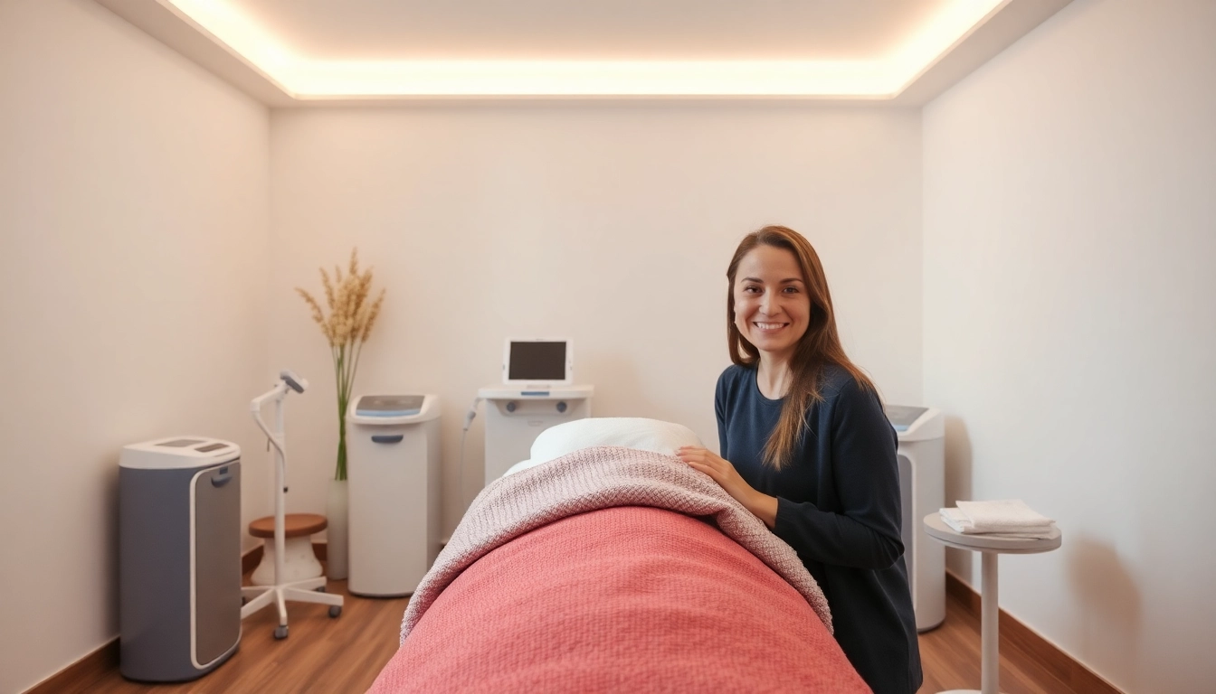 Therapeut bei Liebscher und Bracht Berlin bietet effektive Schmerztherapie in einem modernen Behandlungsraum an.