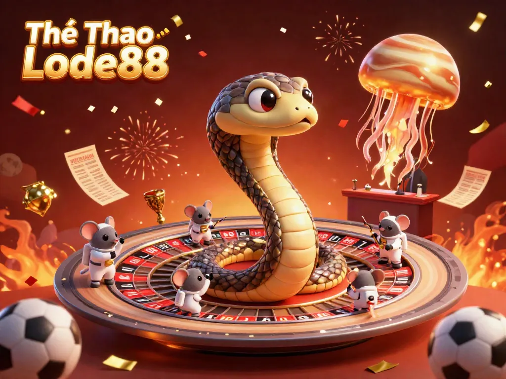 Experience thrilling sports betting with Thể Thao Lode88 as astronaut mice wager on a cosmic roulette wheel.