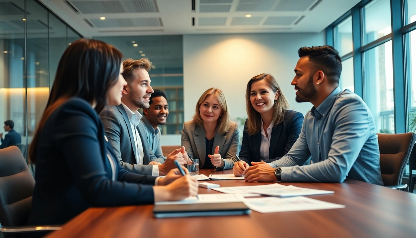 Consultants, including Unternehmensberater, collaborating and analyzing strategies in a modern business meeting.