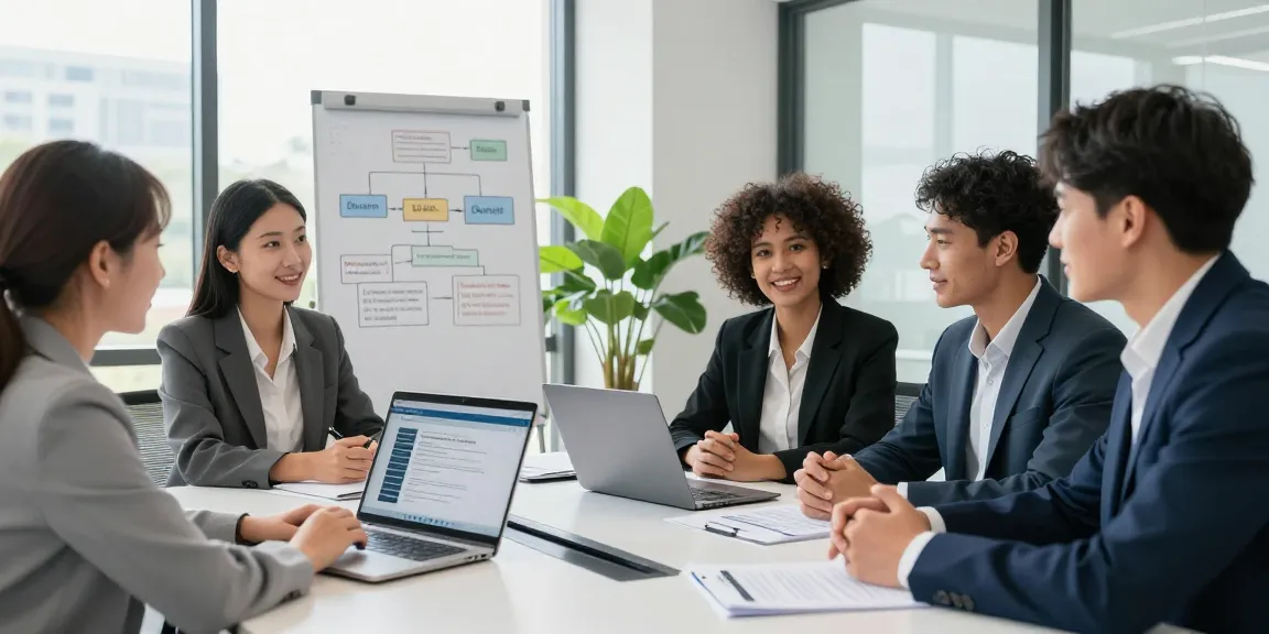 Business meeting focusing on Datenschutz Dienstleistung, showcasing compliance discussions and teamwork in a modern office.