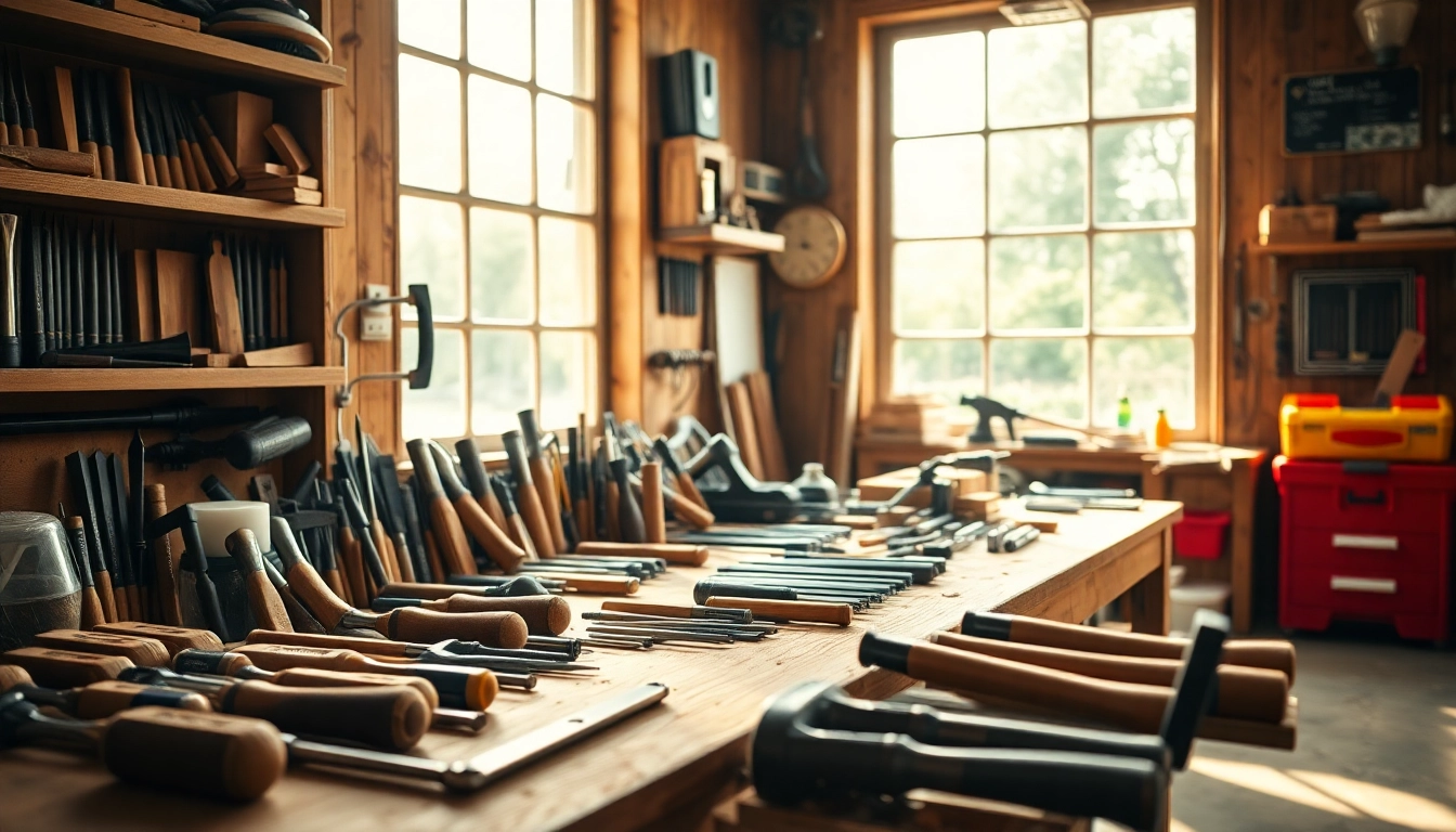 Vigor Werkzeug highlights a well-organized workbench filled with essential tools for professional craftsmanship.
