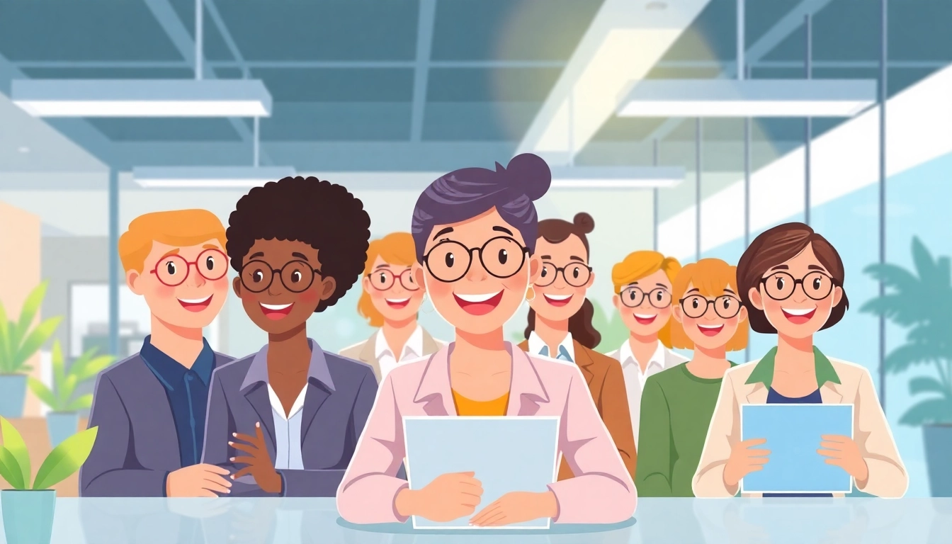 Job seekers explore Stellenangebote in a modern workplace with diverse professionals.