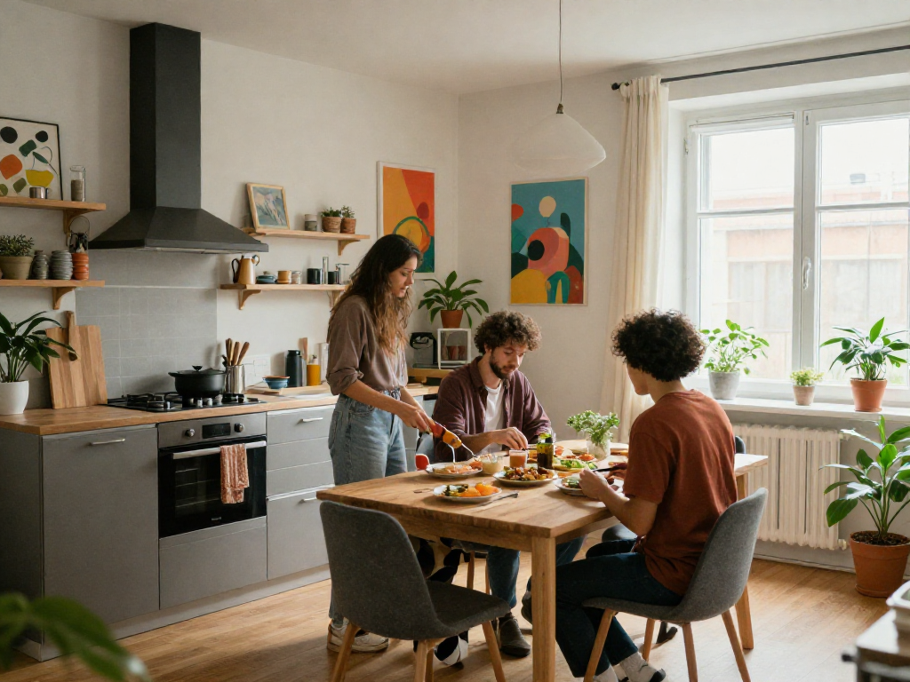 Monteurzimmer mieten Hannover: Bequeme, möblierte Wohnung mit modernen Annehmlichkeiten für Gruppen.