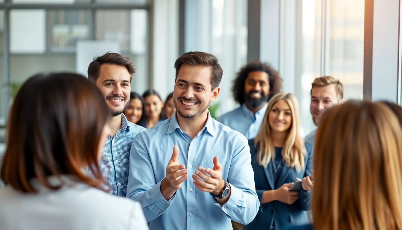 Headhunter Schweiz interagiert mit Kandidaten in einem modernen Büro.