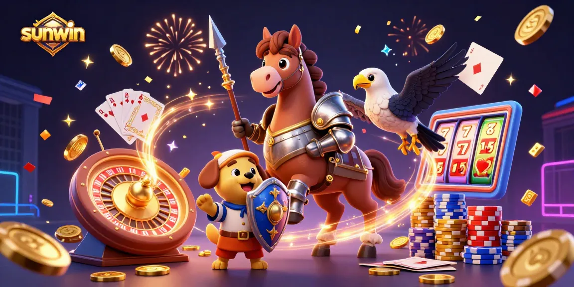 Join the fun at sunwin with our 3D medieval-themed casino illustration, featuring action-packed gaming elements!
