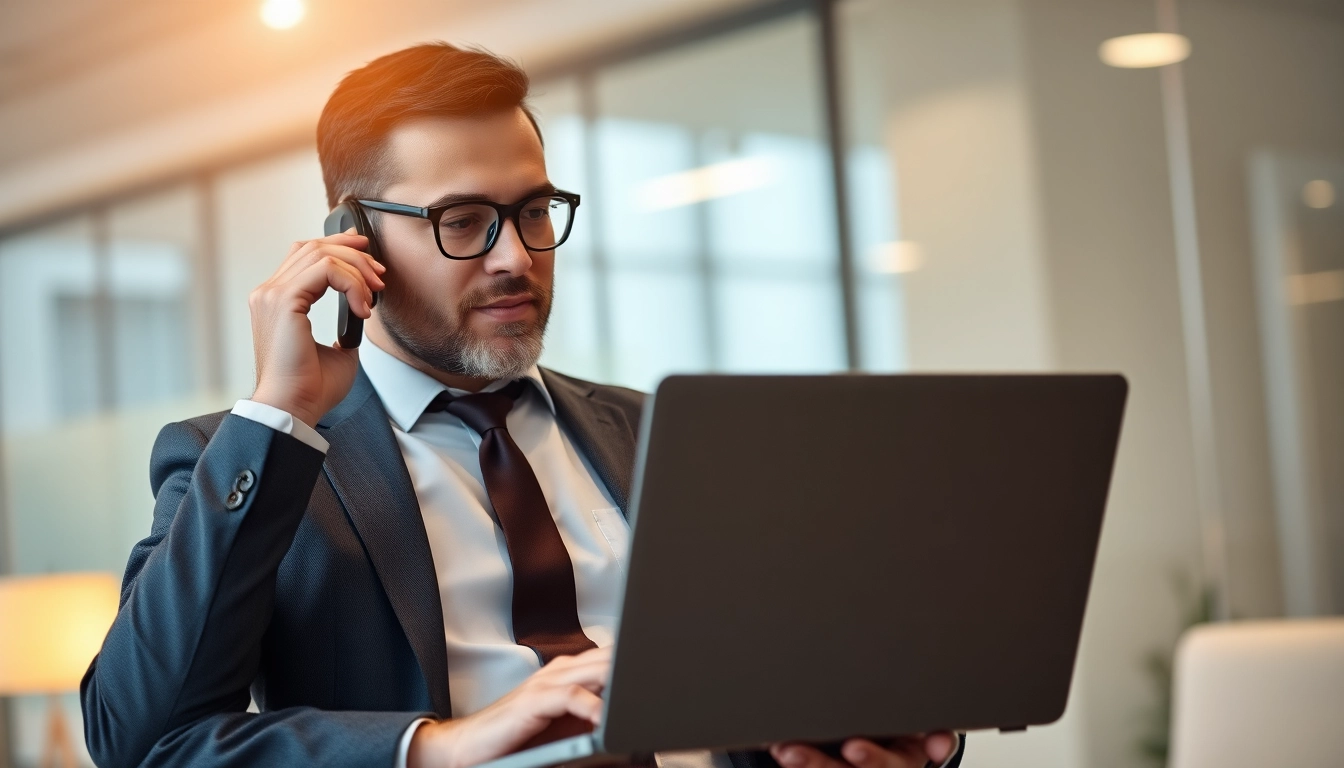 Headhunter vermittelt aktiv Talente und erfüllt Führungspositionen in einem modernen Büro.