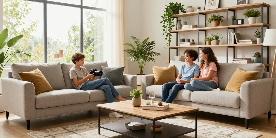 Modernes Wohnzimmer mit hochwertigen Möbeln von Möbel Online Kaufen in gemütlicher Atmosphäre.