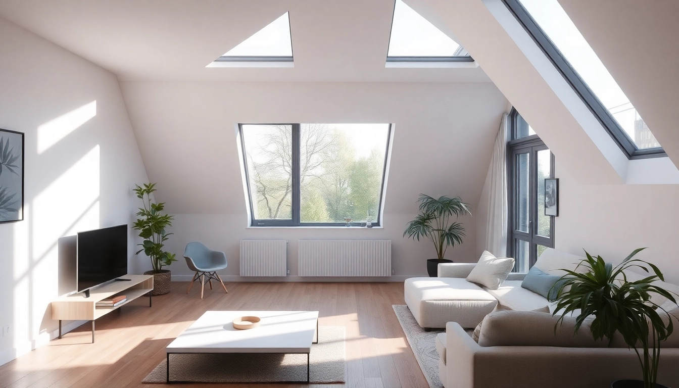 Genießen Sie Blick und Licht durch Dachfenster Münster in einem stilvollen Raum.