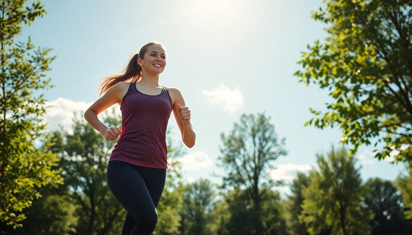 Person joggt im Freien für effektiven Gewichtsverlust, umgeben von Natur.