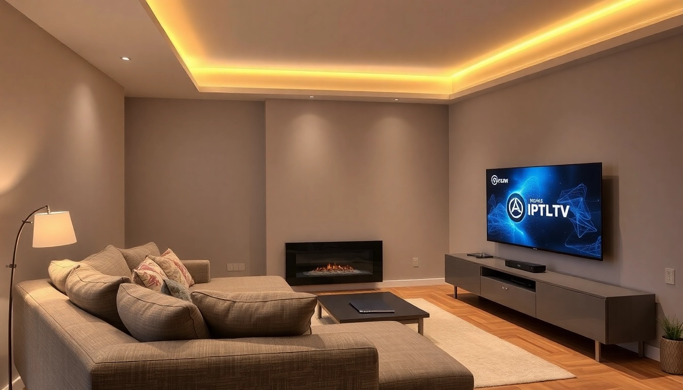 IPTV kaufen: Hochwertiger IPTV-Receiver in einem modernen Wohnzimmer, perfekt für ununterbrochenes Streaming.