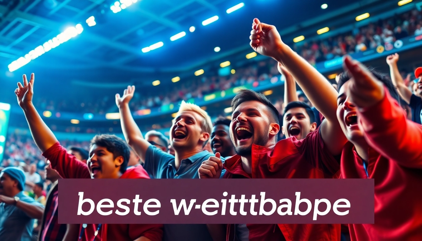 Excited fans celebrating their victories while discussing die besten Wettanbieter for sports betting.
