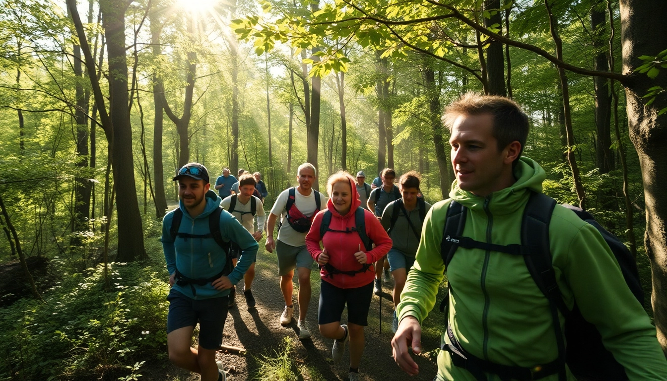 Teilnehmer beim Wetziker OL Challenge navigieren durch den Wald mit Kompass und Karte.