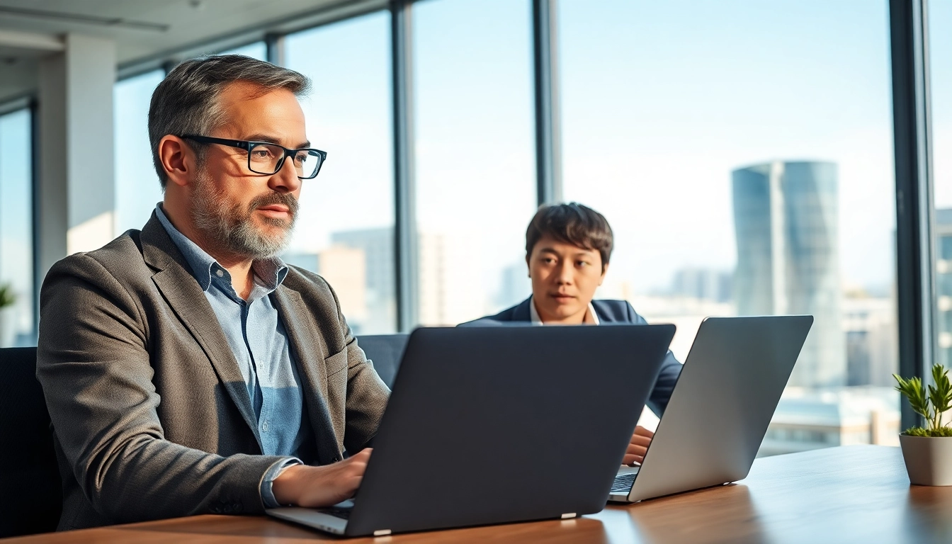 Professioneller Personalberater im Vertrieb unterstützt einen jungen Vertriebsmitarbeiter bei seiner Karriereentwicklung.
