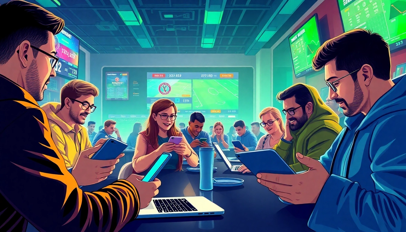 Experience the thrill of crypto sports betting with diverse enthusiasts engaging in live bets.