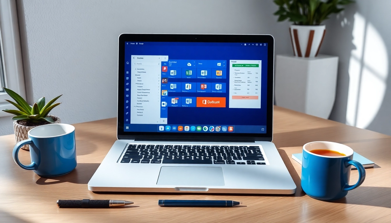 Unlock your productivity with the Office 2024 Key displayed on a sleek laptop in a modern workspace.