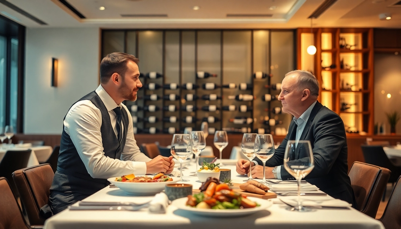 Headhunter Gastronomie berät in einem modernen Restaurant, um neuen Talenten zu helfen.