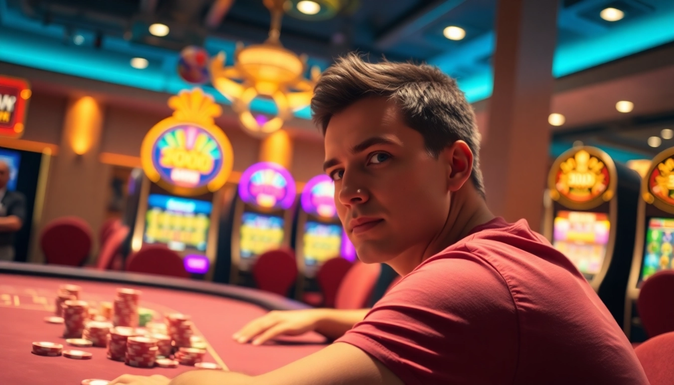 Játékos élvezi a legjobb online kaszinó élményét, energikus játékhelyzetben.