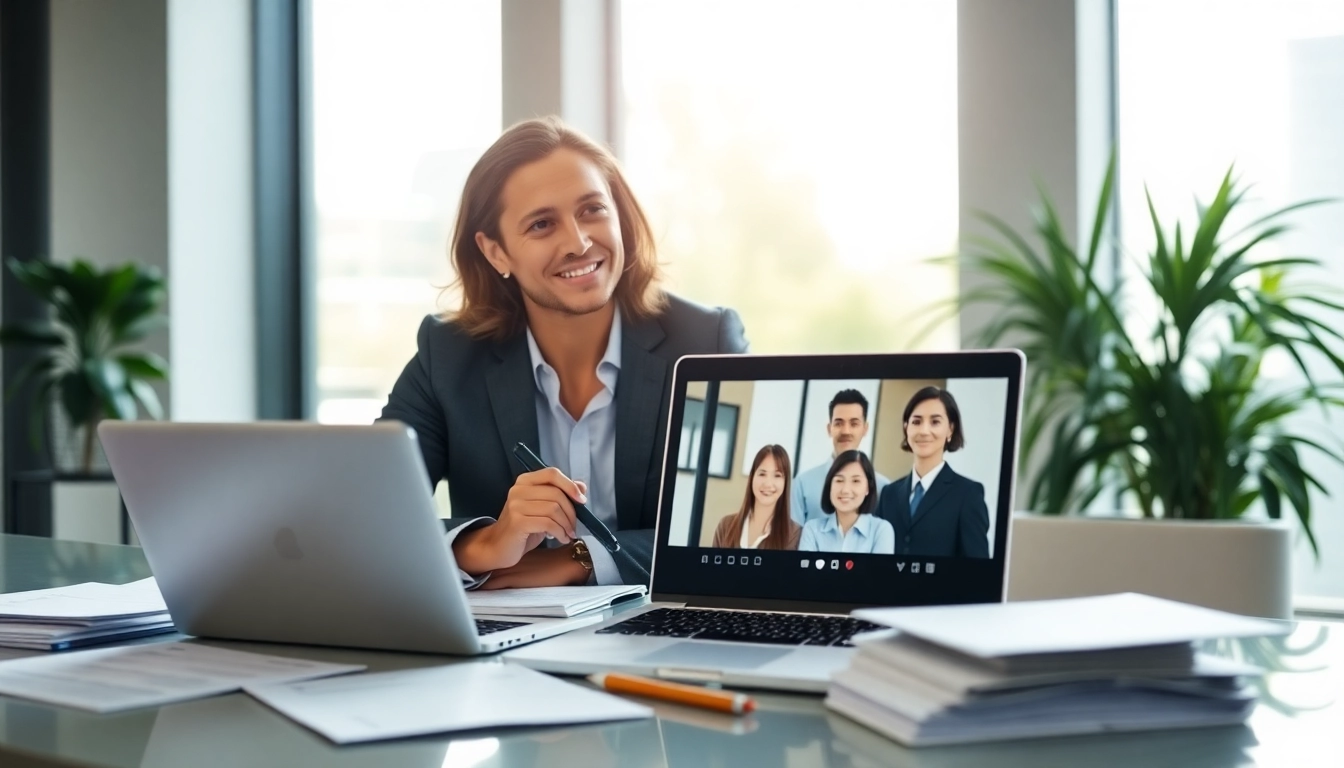Headhunter Schweiz in einem modernen Büro überprüft Lebensläufe und führt Interviews.