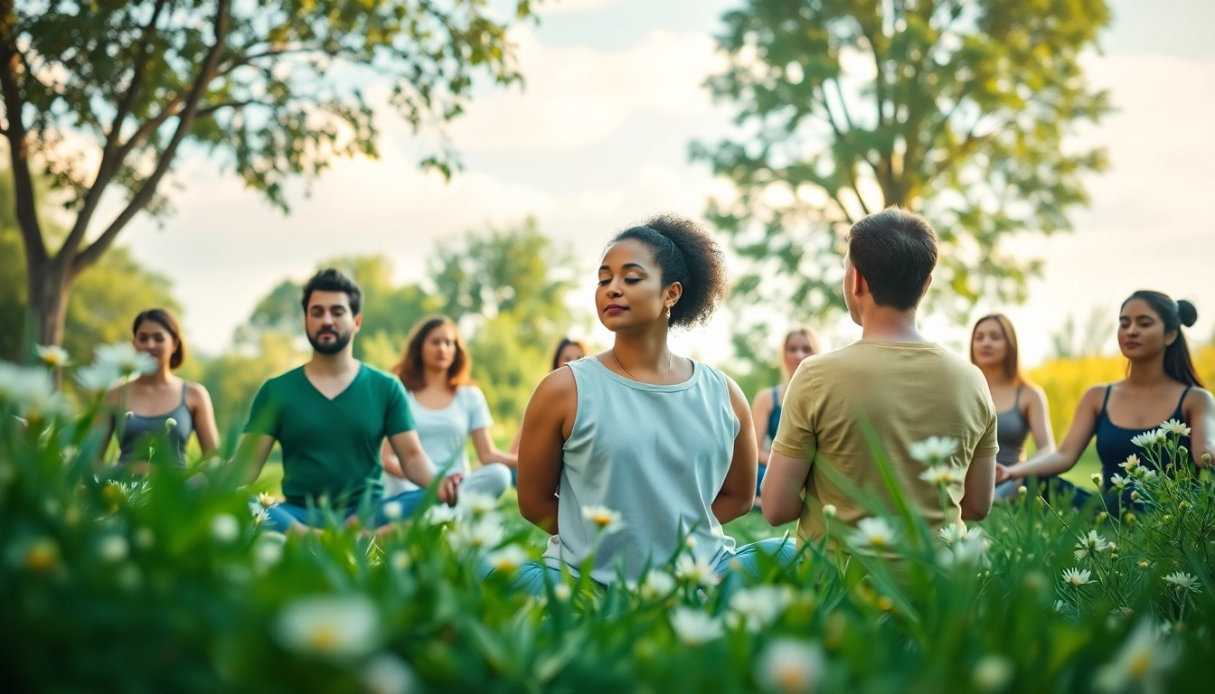 Enhancing emotional wellbeing through a peaceful mindfulness meditation scene in nature.